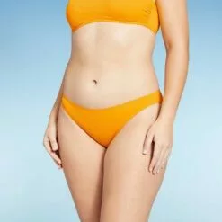 Juniors' Ribbed Cheeky Bikini Bottom - Xhilaration™ Mango Orange -Swimsuits Popular Store unnamed file 2540