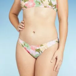 Juniors' High Leg Scoop Bikini Bottom - Xhilaration™ Multi Tropical Print -Swimsuits Popular Store unnamed file 2700