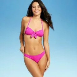 Juniors' Textured Cheeky Bikini Bottom - Xhilaration™ Hot Pink -Swimsuits Popular Store unnamed file 2765