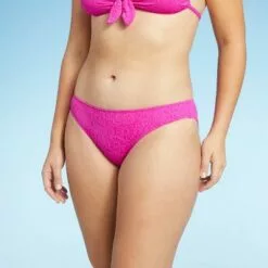 Juniors' Textured Cheeky Bikini Bottom - Xhilaration™ Hot Pink -Swimsuits Popular Store unnamed file 2766