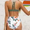 Women's High Waisted Bikini Swimsuit Floral Lace Up Ruched Two Piece Bathing Suit -Cupshe -Swimsuits Popular Store unnamed file 277