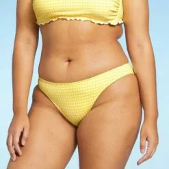 Juniors' Textured Gingham Cheeky Bikini Bottom - Xhilaration™ Yellow -Swimsuits Popular Store unnamed file 2799