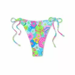 Juniors' Ribbed Ultra Hiked Tunneled String Bikini Bottom - Xhilaration™ Multi Floral Print -Swimsuits Popular Store unnamed file 2835