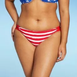 Juniors' Scarf Tab Bikini Bottom - Xhilaration™ Red/White Stripe -Swimsuits Popular Store unnamed file 2871