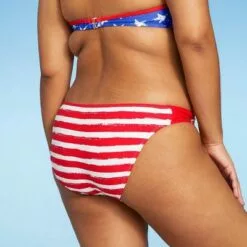 Juniors' Scarf Tab Bikini Bottom - Xhilaration™ Red/White Stripe -Swimsuits Popular Store unnamed file 2872