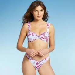 Juniors' Ribbed Cheeky High V-Leg Bikini Bottom - Xhilaration™ Berry Pink Floral Print 14 Juniors' Ribbed Cheeky High V-Leg Bikini Bottom - Xhilaration™ Berry Pink Floral Print -Swimsuits Popular Store unnamed file 2881