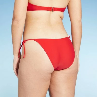 Juniors' High Leg Scoop String Bikini Bottom - Xhilaration™ Red 6 Juniors' High Leg Scoop String Bikini Bottom - Xhilaration™ Red - Image 4
