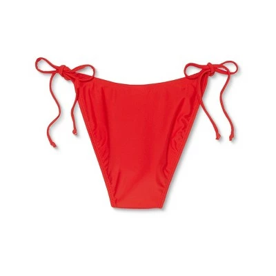 Juniors' High Leg Scoop String Bikini Bottom - Xhilaration™ Red 8 Juniors' High Leg Scoop String Bikini Bottom - Xhilaration™ Red - Image 6
