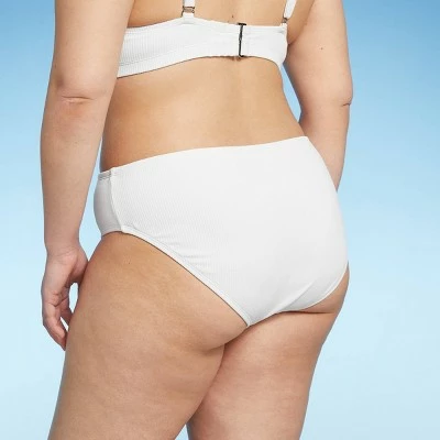 Juniors' Plus Size Ribbed Cheeky Hipster Bikini Bottom - Xhilaration™ White 3 Juniors' Plus Size Ribbed Cheeky Hipster Bikini Bottom - Xhilaration™ White