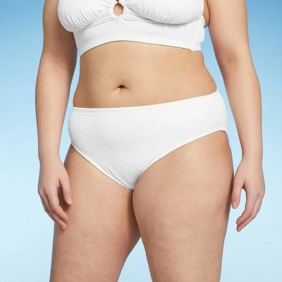 Juniors' Plus Size Ribbed Cheeky Hipster Bikini Bottom - Xhilaration™ White 8 Juniors' Plus Size Ribbed Cheeky Hipster Bikini Bottom - Xhilaration™ White - Image 6