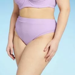 Juniors' Plus Size High Leg High Waist Bikini Bottom - Xhilaration™ Lilac Purple -Swimsuits Popular Store unnamed file 2945