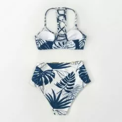 Women's Leafy Bikini Set Swimsuits Lace Up High Waisted Bathing Suit -Cupshe -Swimsuits Popular Store unnamed file 295