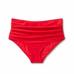 Women's Plus Size High Waist Bikini Bottom - Kona Sol™ Red -Swimsuits Popular Store unnamed file 2963