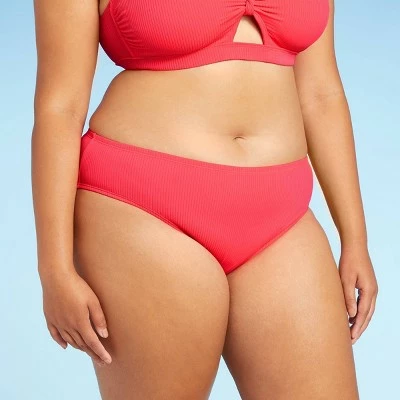 Juniors' Plus Size Ribbed Cheeky Hipster Bikini Bottom - Xhilaration™ Coral Pink 9 Juniors' Plus Size Ribbed Cheeky Hipster Bikini Bottom - Xhilaration™ Coral Pink - Image 7