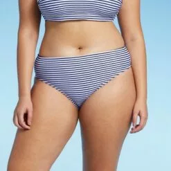 Juniors' Plus Size Cheeky Hipster Bikini Bottom - Xhilaration™ Navy/White Stripe -Swimsuits Popular Store unnamed file 2989