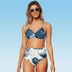 Women's Leafy Bikini Set Swimsuits Lace Up High Waisted Bathing Suit -Cupshe -Swimsuits Popular Store unnamed file 300