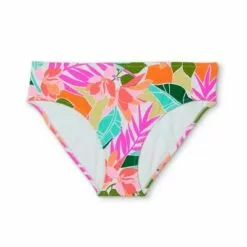 Juniors' Plus Size Ribbed Cheeky Bikini Bottom - Xhilaration™ Multi Tropical Print -Swimsuits Popular Store unnamed file 3018