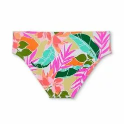 Juniors' Plus Size Ribbed Cheeky Bikini Bottom - Xhilaration™ Multi Tropical Print -Swimsuits Popular Store unnamed file 3019