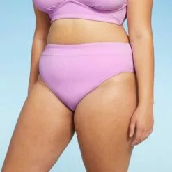 Juniors' Plus Size Terry High Waist Bikini Bottom - Xhilaration™ Lavender -Swimsuits Popular Store unnamed file 3031