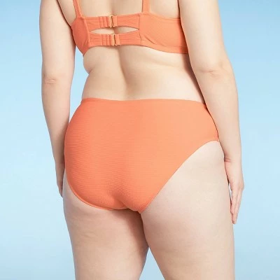 Juniors' Plus Size Textured Cheeky Bikini Bottom - Xhilaration™ Neon Orange 3 Juniors' Plus Size Textured Cheeky Bikini Bottom - Xhilaration™ Neon Orange