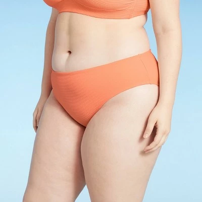 Juniors' Plus Size Textured Cheeky Bikini Bottom - Xhilaration™ Neon Orange 9 Juniors' Plus Size Textured Cheeky Bikini Bottom - Xhilaration™ Neon Orange - Image 7