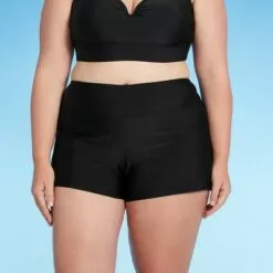 Women's Plus Size Swim Boyshorts - Kona Sol™ Black -Swimsuits Popular Store unnamed file 3082