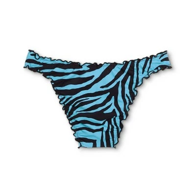 Women's Ruffle Cheeky Bikini Bottom - Shade & Shore™ Teal Animal Print 7 Women's Ruffle Cheeky Bikini Bottom - Shade & Shore™ Teal Animal Print - Image 5