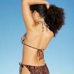 Juniors' Ribbed Triangle Bikini Top - Xhilaration™ Orange Animal Print -Swimsuits Popular Store unnamed file 3191