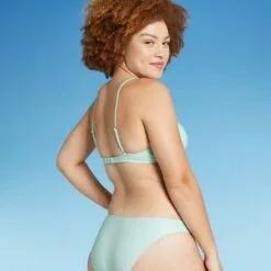 Juniors' Shiny Bralette Bikini Top - Xhilaration™ Light Blue -Swimsuits Popular Store unnamed file 3197