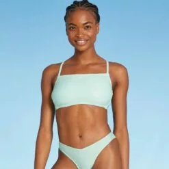 Juniors' Shiny Bralette Bikini Top - Xhilaration™ Light Blue -Swimsuits Popular Store unnamed file 3205