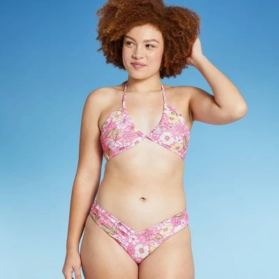 Juniors' U-Neck Bandeau Bikini Top - Xhilaration™ Pink Floral Print 4 Juniors' U-Neck Bandeau Bikini Top - Xhilaration™ Pink Floral Print - Image 2