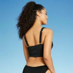 Juniors' Smocked Longline Bikini Top - Xhilaration™ Sage Green -Swimsuits Popular Store unnamed file 3335