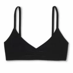 Juniors' Cinch-Front Bralette Bikini Top - Xhilaration™ Black -Swimsuits Popular Store unnamed file 3342