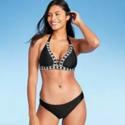 Women's Crochet Detail Bikini Top - Kona Sol™ Black -Swimsuits Popular Store unnamed file 3377