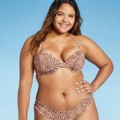 Women's Lightly Lined Ruffle Bikini Top - Shade & Shore™ Animal Print -Swimsuits Popular Store unnamed file 3400