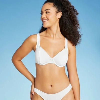 Juniors' Ribbed Underwire Bikini Top - Xhilaration™ White 5 Juniors' Ribbed Underwire Bikini Top - Xhilaration™ White - Image 3
