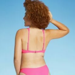 Juniors' Ribbed Knot-Front Bralette Bikini Top - Xhilaration™ Coral Pink -Swimsuits Popular Store unnamed file 3467