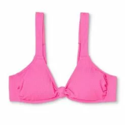 Juniors' Ribbed Knot-Front Bralette Bikini Top - Xhilaration™ Coral Pink -Swimsuits Popular Store unnamed file 3468