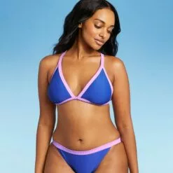 Juniors' Stitched Trim Triangle Bikini Top - Xhilaration™ Cobalt -Swimsuits Popular Store unnamed file 3478