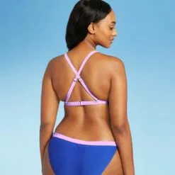 Juniors' Stitched Trim Triangle Bikini Top - Xhilaration™ Cobalt -Swimsuits Popular Store unnamed file 3479