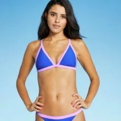 Juniors' Stitched Trim Triangle Bikini Top - Xhilaration™ Cobalt -Swimsuits Popular Store unnamed file 3485