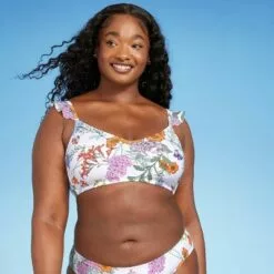 Women's Over the Shoulder Ruffle Bikini Top - Kona Sol™ Multi -Swimsuits Popular Store unnamed file 3503