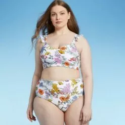 Women's Over the Shoulder Ruffle Bikini Top - Kona Sol™ Multi -Swimsuits Popular Store unnamed file 3515