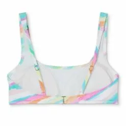 Juniors' Ribbed Square Neck Bralette Bikini Top - Xhilaration™ Multi Tie-dye Stripe -Swimsuits Popular Store unnamed file 3520