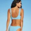 Juniors' Textured Cut Out Scoop Neck Bralette Bikini Top - Xhilaration™ Blue -Swimsuits Popular Store unnamed file 3521
