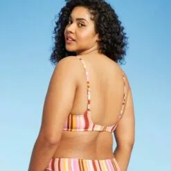 Juniors' Scoop Neck Bralette Bikini Top - Xhilaration™ Multi Stripe -Swimsuits Popular Store unnamed file 3530