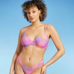 Juniors' Underwire Bikini Top - Xhilaration™ Multi Plaid Print -Swimsuits Popular Store unnamed file 3550
