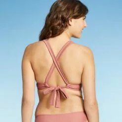 Juniors' Textured Tall Triangle Bikini Top - Xhilaration™ Mauve