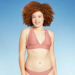 Juniors' Textured Tall Triangle Bikini Top - Xhilaration™ Mauve -Swimsuits Popular Store unnamed file 3564