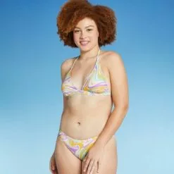 Juniors' Triangle Bikini Top - Xhilaration™ Blue Swirl Print -Swimsuits Popular Store unnamed file 3584